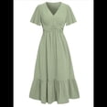 thumbnail image 1 of Vestidos de Mujer con Cuello en V Verde XL, 1 of 10
