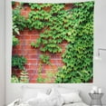 thumbnail image 1 of Brick Wall Tapestry, Green Ivy Leaves on a Brick Surrounding Wall Background Natural Growth, Fabric Wall Hanging Decor for Bedroom Living Room Dorm, 5 Sizes, Burnt Orange Green, by Ambesonne, 1 of 1