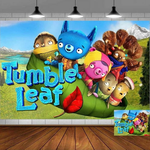 Tumble Leaf Backdrop Banner Party Supplies Poster Movie Theme Background for Photography Birthday Decorations