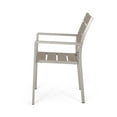 thumbnail image 4 of Noble House Cape Coral Patio Dining Arm Chair in Natural and Silver (Set of 2), 4 of 12