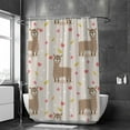 thumbnail image 2 of Coolnut Shower Curtain Set with Hooks Cute Llama with Sweet Pink Flower Polyester Waterproof Bath Curtain for Bathroom Bathtubs Decor 72 x 72 Inches, 2 of 6