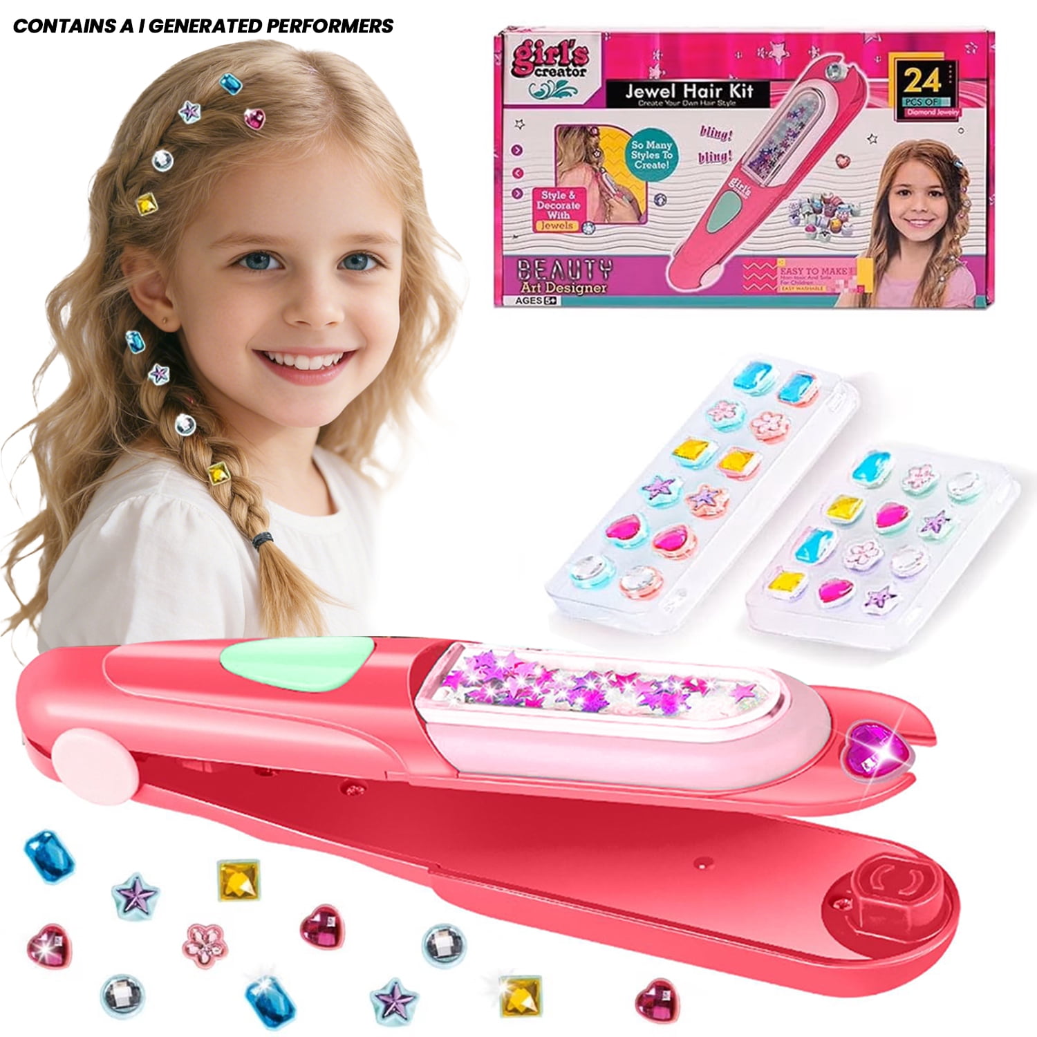 Make It Real, Snap N' Glam Hair Styling Set, 100 bead clips