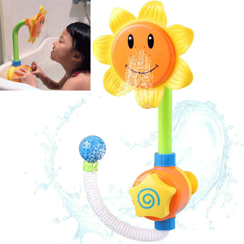 Puloru Baby Shower Heads Toys Sunflower Sprayer Showerheads Accessories