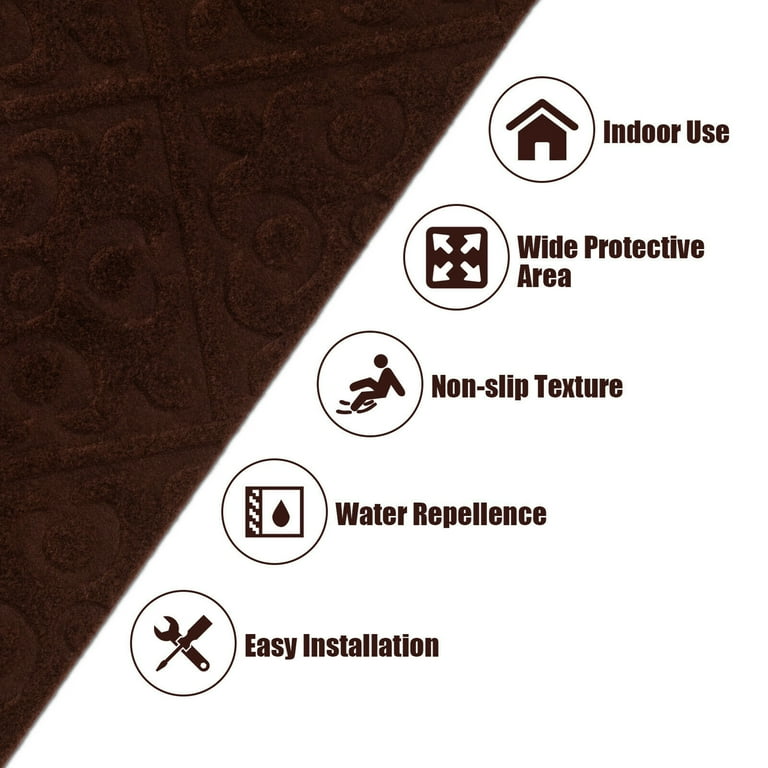 15pcs Indoor Non-Slip Stair Carpet Mats for Wooden Steps-Brown - Color: Brown