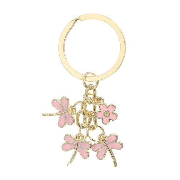 Uxcell Keychains Enameled Charm Personalized Key Ring Cute Keychain Purse Bag Accessories, Pink