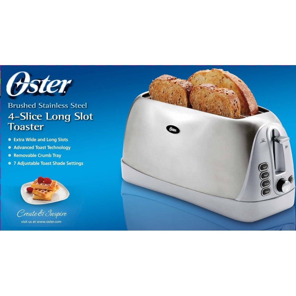 Oster 4-Slice Toaster, Stainless Steel 