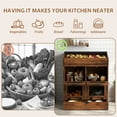 thumbnail image 6 of JOIVI Large Potato Storage Wood Bin, Wooden Bread Storage Bins with Removable Drawer & 4 Doors, 31'' Onion Organizer with Grocery Section, Vegetable Organization Cabinet for Kitchen, Rustic Brown, 6 of 9
