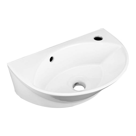 Renovators Supply Manufacturing Juniper White Ceramic Bathroom Vessel Sink 17 in Small Bathroom Sink with Overflow and Single Faucet Hole