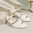 thumbnail image 5 of Narveanno Women's High Heels Sandals Open Peep Toe Mesh Rhinestones Ankle Strap Dress Wedding Party Pumps Shoes White 7, 5 of 7