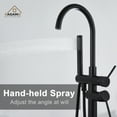 thumbnail image 5 of CASAINC 2-Handle Residentail Freestanding Bathtub Faucet with Hand Shower, Matte Black, 5 of 9