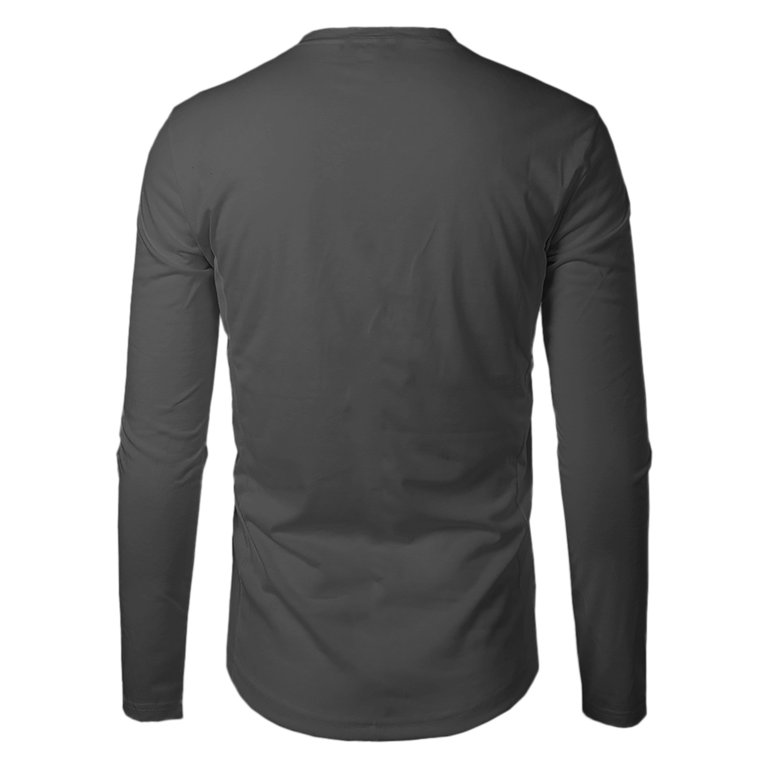 CBGELRT Long Sleeve T Shirt For Men Slim Fitness Sportswear Gym Clothing  Solid Color Round Neck Men's T-shirt Spring Outdoor Tee Tops XXXL Dark Gray