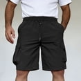 thumbnail image 2 of Men's Casual Sports Shorts with Elastic Waistband Zipper Pocket, Athletic Shorts, Quick Dry, Lightweight, Stretchy, Gym Workout, Running, Hiking, Daily Wear, Summer | AESTIVO,Black L, 2 of 9