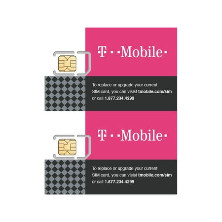 (2 Pack) Authentic Official  SIM Card Micro/Nano/Standard GSM 4G/3G/2G LTE Prepaid/Postpaid Starter Kit Unactivated Talk Text Data & Hotspot