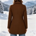 thumbnail image 5 of Women Coat Winter Casual Long Sleeve Solid Color Button Front Lapel Coat with Pockets Soft Loose Fit Cozy Outerwear for Office Wear, 5 of 6