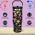 thumbnail image 2 of 30oz Stainless Steel Mushroom Tumbler with Lid, Straw & Handle - Insulated Travel Coffee Mug - Unique Gift for All, 2 of 6