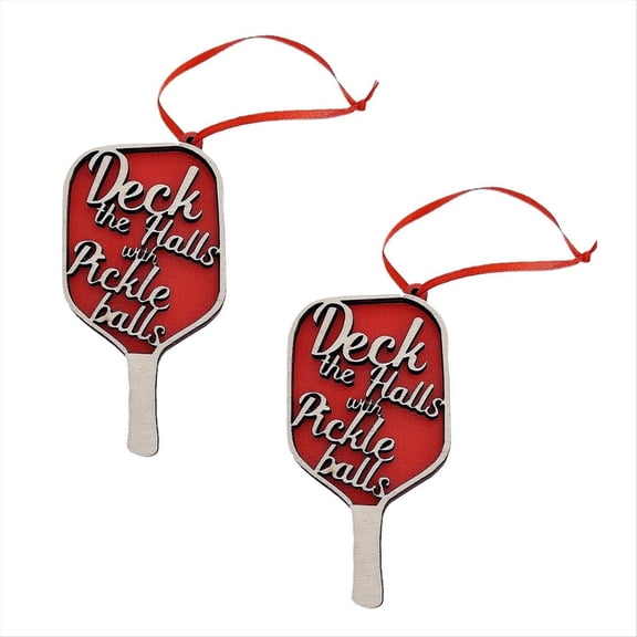 Pickleball Christmas Ornament, Deck The Hall with Pickle Balls , Hanging Tree Accessories,2 x Pickleball Christmas Ornament