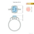 thumbnail image 4 of ANGARA Natural Cushion 1.85 ct Aquamarine Halo Ring with Trio Diamonds in 14K White Gold for Women (Size-9x7mm) | March Birthstone, Anniversary, Jewelry Gift for Women | Natural Aquamarine Ring, 4 of 9