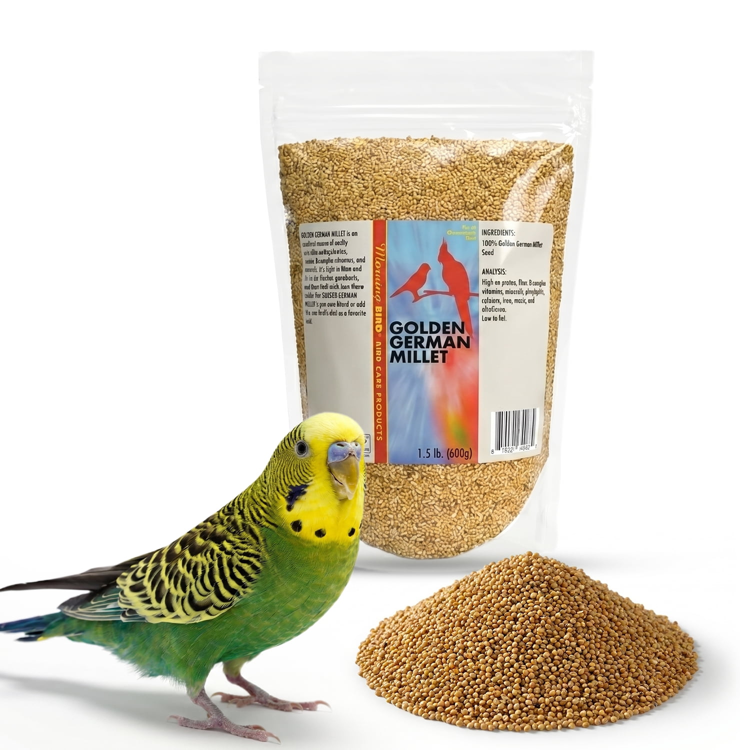 Morning Bird Golden German Millet 1.5 lbs – Bird Food for Parakeets, Finches & Canaries – Natural Millet Seed for Daily Nutrition