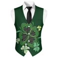 thumbnail image 5 of Yuyamidu Green Leaf Men's Suit Vest Size 4XL St. Patrick's Day Waistcoat Casual Slim Fit Suit Vest Business Formal Dress Waistcoat Soft Vests for Suit or Tuxedo, 5 of 7