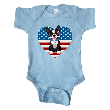 

Inktastic Boston Terrier Dog US Flag July 4th Gift Baby Boy or Baby Girl Bodysuit