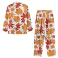 thumbnail image 6 of Garronmavis Maple Leaves Women Pajama Set 2 Piece Notched Collar Long Sleeve Button Down Sleepwear Fall Soft Comfy Nightwear Loungewear PJs Set for Women with Pockets, 6 of 7