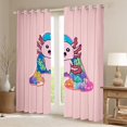 thumbnail image 2 of Manfei Letter A Monogrammed Black Out Curtains,Kawaii Axolotl Curtains Pack of 2 (42x63 Each),Watercolor Coral Bedroom Curtains For Child,Microfiber Room Decorative, 2 of 6