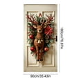thumbnail image 3 of Honmine Reindeer Christmas Door Cover, Large Fabric Wall Hanging Panel, Holiday Season Interior Decor for Living Space, Party Background Display, 3 of 6