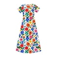 thumbnail image 4 of ATOGUTA Girl's Dresses Maxi Dress Short Sleeve Casual Holiday Dress with Pockets Size 4T-14, Multicolor, 4 of 7