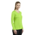 thumbnail image 4 of Sport-Tek Ladies Long Sleeve PosiCharge Competitor V Neck Tee-XL (Lime Shock), 4 of 6