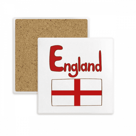 

England National Flag Red Pattern Square Coaster Cup Mat Mug Subplate Holder Insulation Stone