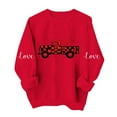 thumbnail image 2 of Wowcloth Crewneck Sweatshirt for Woman, Long Sleeve with Valentine's Day Print, Soft and Comfortable for Daily Wear and Holiday, 2 of 6