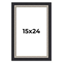 15x24 Frame Black Real Wood Picture Frame Width 2.25 Inches | Interior Frame Depth 0.5 Inches |