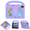 Purple, variant on Lightweight Portable Case for iPad Mini 7 (A17 Pro) 2024 / iPad Mini 6 2021 Letter Pattern Kids Shockproof Cover with Pencil Holder and Shoulder Strap