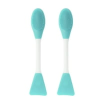 Unique Bargains 2 Pcs Smooth Facial Mask Brush Double-headed Green