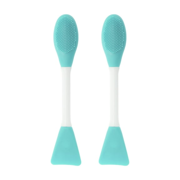 Unique Bargains 2 Pcs Smooth Facial Mask Brush Double-headed Green