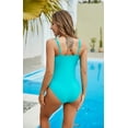 thumbnail image 5 of LIORA Women Ruched Lace Up One Piece Swimsuit Tummy Control Push Up Monokini Bathing Suit, 5 of 6