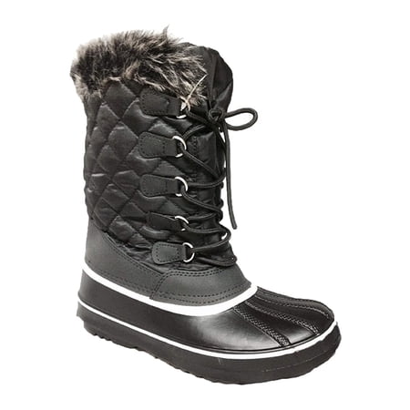 Women Winter Waterproof Snow Boots Warm Faux Fur Lining Shoes Lace Up Nonslip Winter Shoes Gift