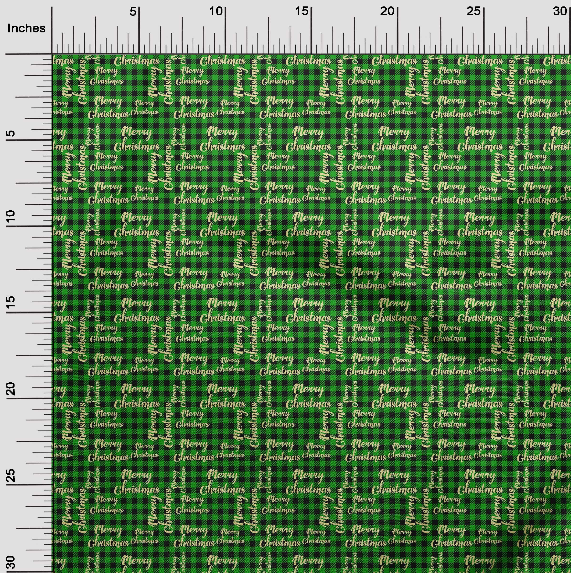 oneOone Cotton Cambric Green Fabric Merry Christmas Dress Material Fabric Print Fabric By The Yard 56 Inch Wide