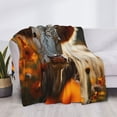 thumbnail image 3 of Honeii Sunflower Cow In Flower Field print throw blanket, crafted from cozy cotton flannel, offers versatile home decor as a bedding suitable for all seasons.-, 3 of 6