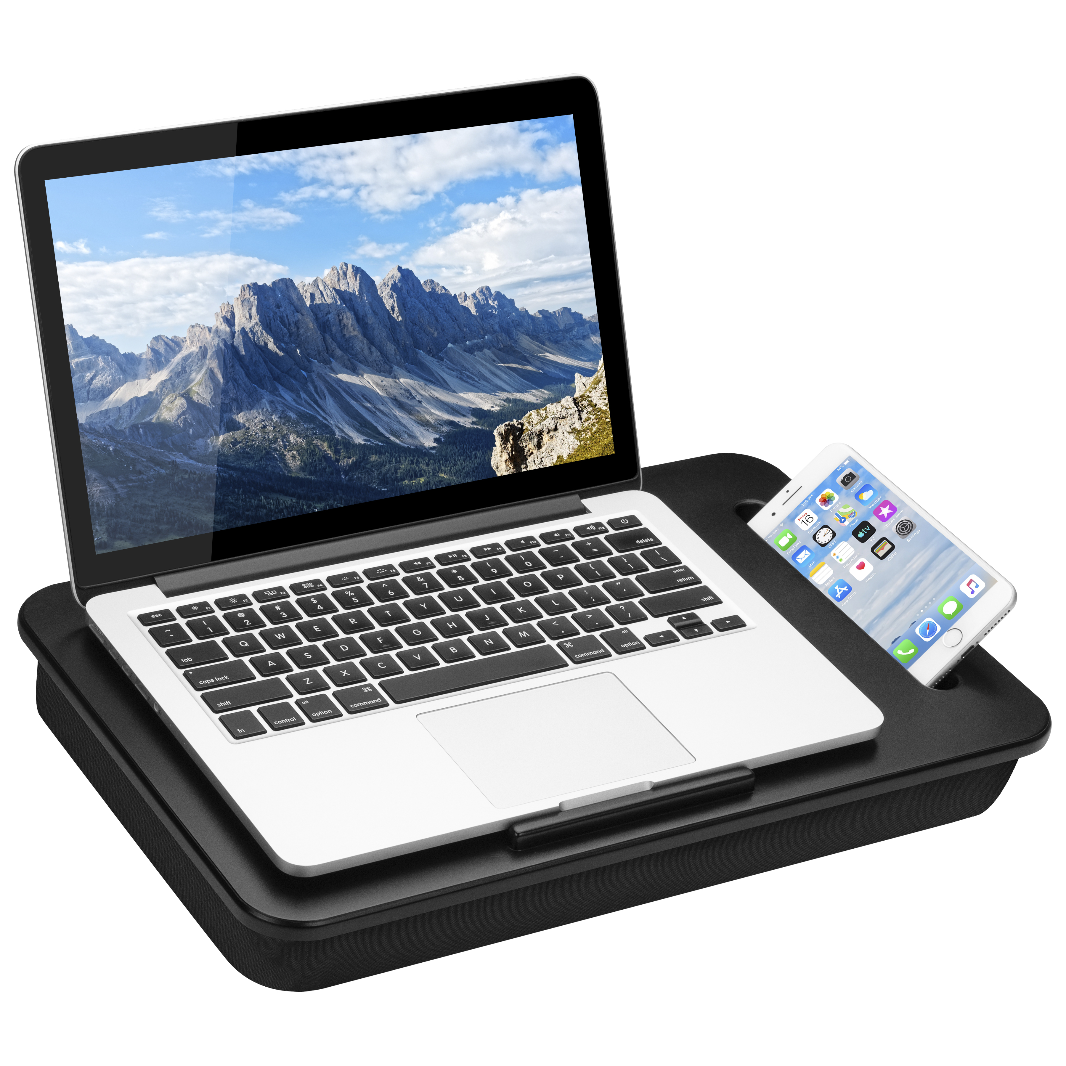 LapGear® Sidekick Lap Desk with Device Ledge and Phone Holder Black
