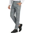 thumbnail image 5 of Lars Amadeus Men's Classic Plaid Dress Flat Front Checked Office Prom Trousers, 5 of 6