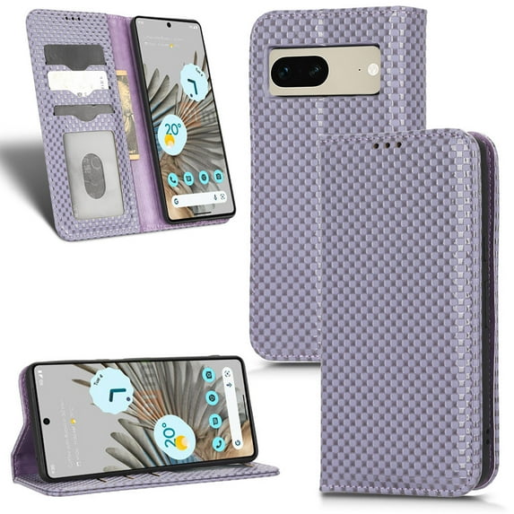 Nalacover for Google Pixel 7 6.3 inch Wallet Case,Luxury 360 Protection PU Leather Anti-Scratch Hidden Magnetic Closure Flip Folio Kickstand Credit Card Slots Shockproof Phone Cover,Purple