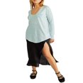 thumbnail image 1 of Women‘s Causal T-Shirt V Neck Long Sleeve Loose Fit Tops Solid Color Blouse Basic Tees, 1 of 5