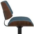 thumbnail image 4 of Simpli Home Novak Mid Century Modern Adjustable Swivel Bar Stool in Denim Blue Woven Polyester Fabric, 4 of 14