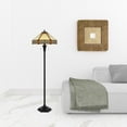 thumbnail image 6 of 60" Bronze Two Light Traditional Shaped Floor Lamp With Orange and Ivory Abstract Tiffany Glass Empire Shade, 6 of 7