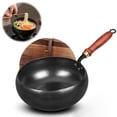thumbnail image 4 of Shoreew Pure Iron Wok Traditional Cast Iron Pan Uncoated Hand-Forged Non-Stick Iron Pan for Gas And Induction Cooker, 4 of 6