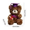 thumbnail image 3 of 7.1-Inch Blue Graduation Bear with Cap - Plush Stuffed Animal Doll, Class of 2025 Gift for Graduate, Photo Prop, Keepsake Souvenir & Party Decor Purple, 3 of 6