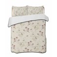thumbnail image 2 of Flower Leaves, Twin Size Down Alternative Comforter, Lightweight Comforter Quilt Bedding Set with Pillow Shams Farmhouse Country Flower Bud Watercolor All Seasons Bed Comforter Duvet Insert 68"x86", 2 of 7