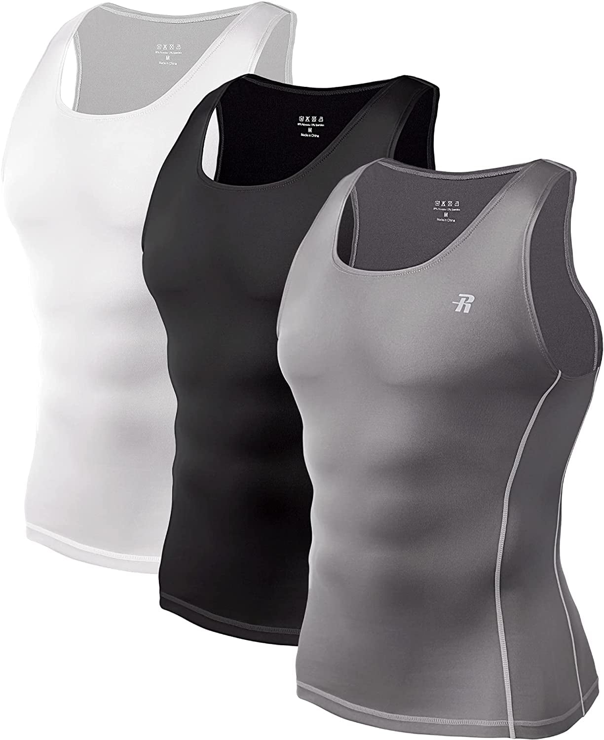 3 Pack Men's Compression Tank Tops 