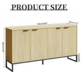 thumbnail image 3 of Furtivusia Sideboard Buffet Cabinet with 4 Doors, Accent Storage Cabinet with Adjustable Shelves, Kitchen Console Table with Doors for Living Room, Dining Room, Wood Color, 3 of 8